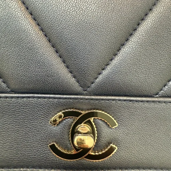 CHANEL Sheepskin Quilted Small Dark Navy Mademoiselle Double Flap Bag - Picture 11 of 14